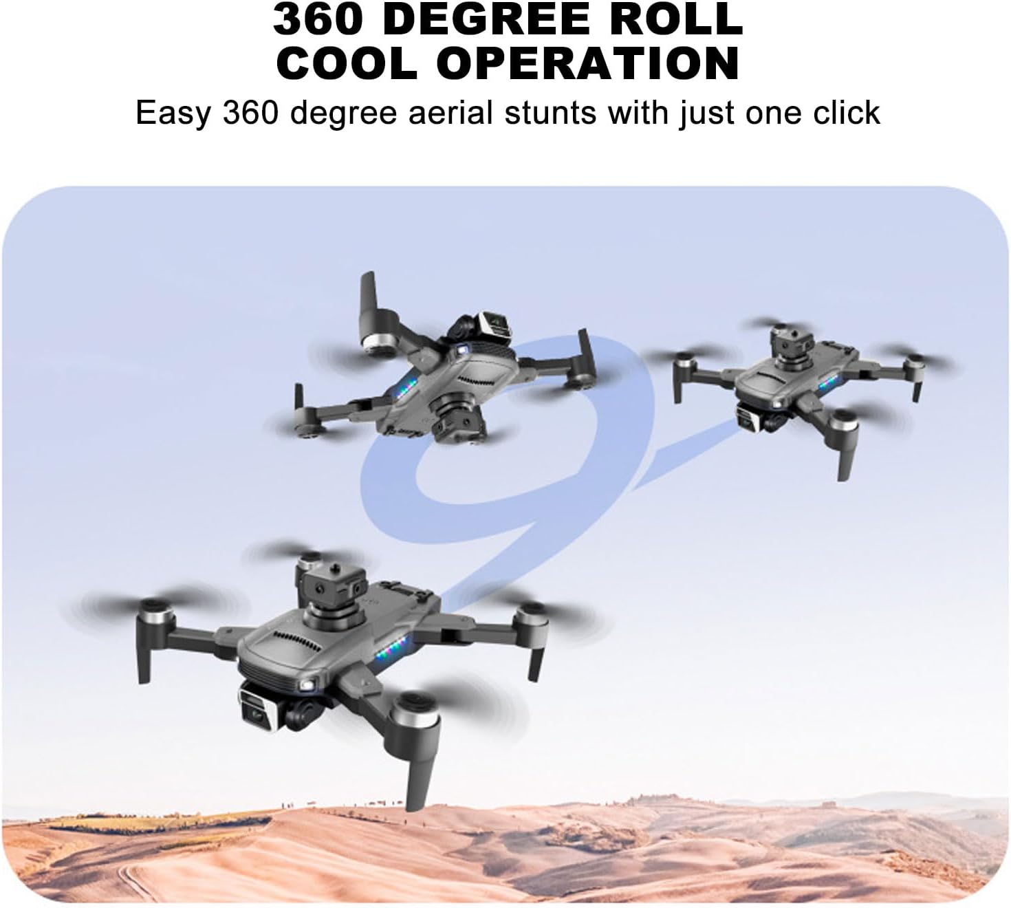 Mini dron RC con cámara dual HD para adultos y niños, S99MAX Cuadricóptero plegable de 4 vías para evitar obstáculos con flujo óptico de 360 , avión