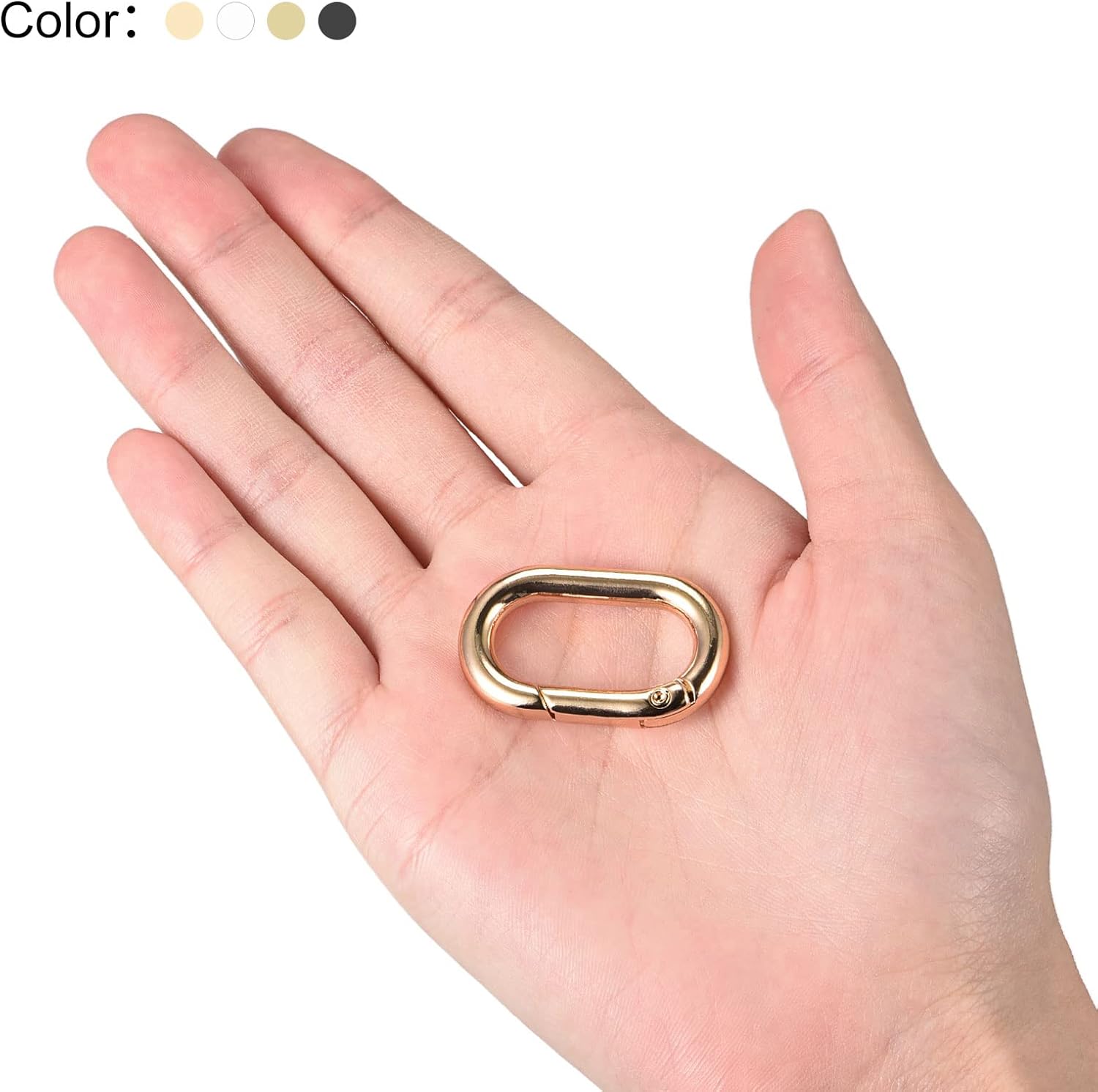 uxcell Anillo ovalado de resorte, clip de resorte redondo, hebillas de llavero de resorte para bolsos, bolsos y llaveros