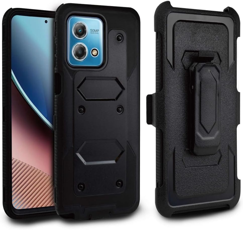 6goodeals Funda protectora para Moto G Stylus 4G 2023 con protector de pantalla integrado, doble capa protectora a prueba de golpes Motorola G
