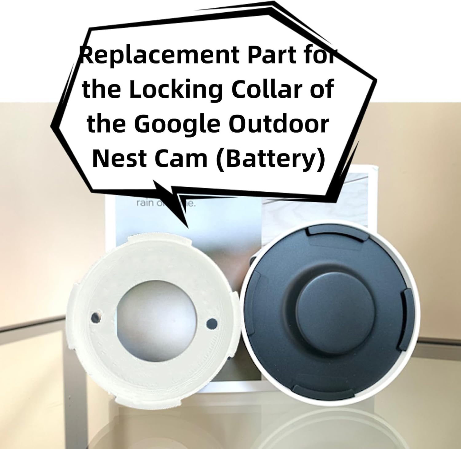 TEYOUYI Placa de montaje para cámara Google Nest, pieza de repuesto para cámara Nest Cam al aire libre (batería), collar de bloqueo, accesorio para