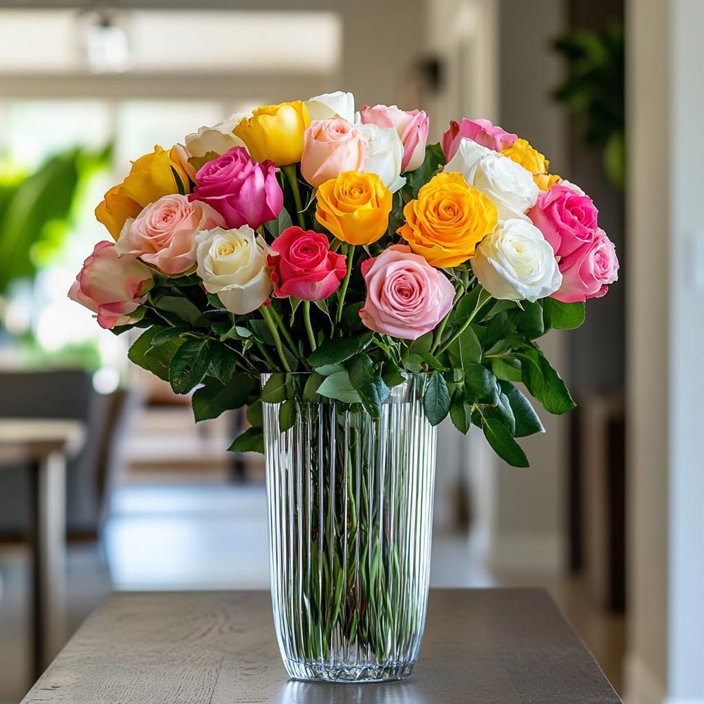 Rosas recién Cortadas, colores variados  flores frescas  perfectas para cumpleaños, aniversarios o cualquier ocasión.