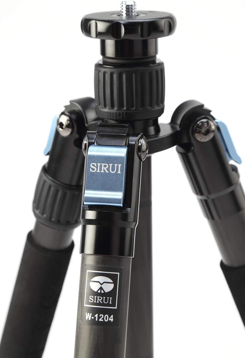 Sirui W-1204 Trípode de fibra de carbono impermeable de 4 secciones, capacidad de 33.1 libras, altura máxima de 65 pulgadas, gris (6913)
