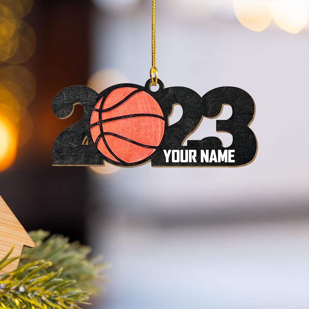 Suseaz Adornos de baloncesto personalizados, adorno de Navidad de baloncesto, adorno de automóvil, adorno de jugador de baloncesto personalizado,