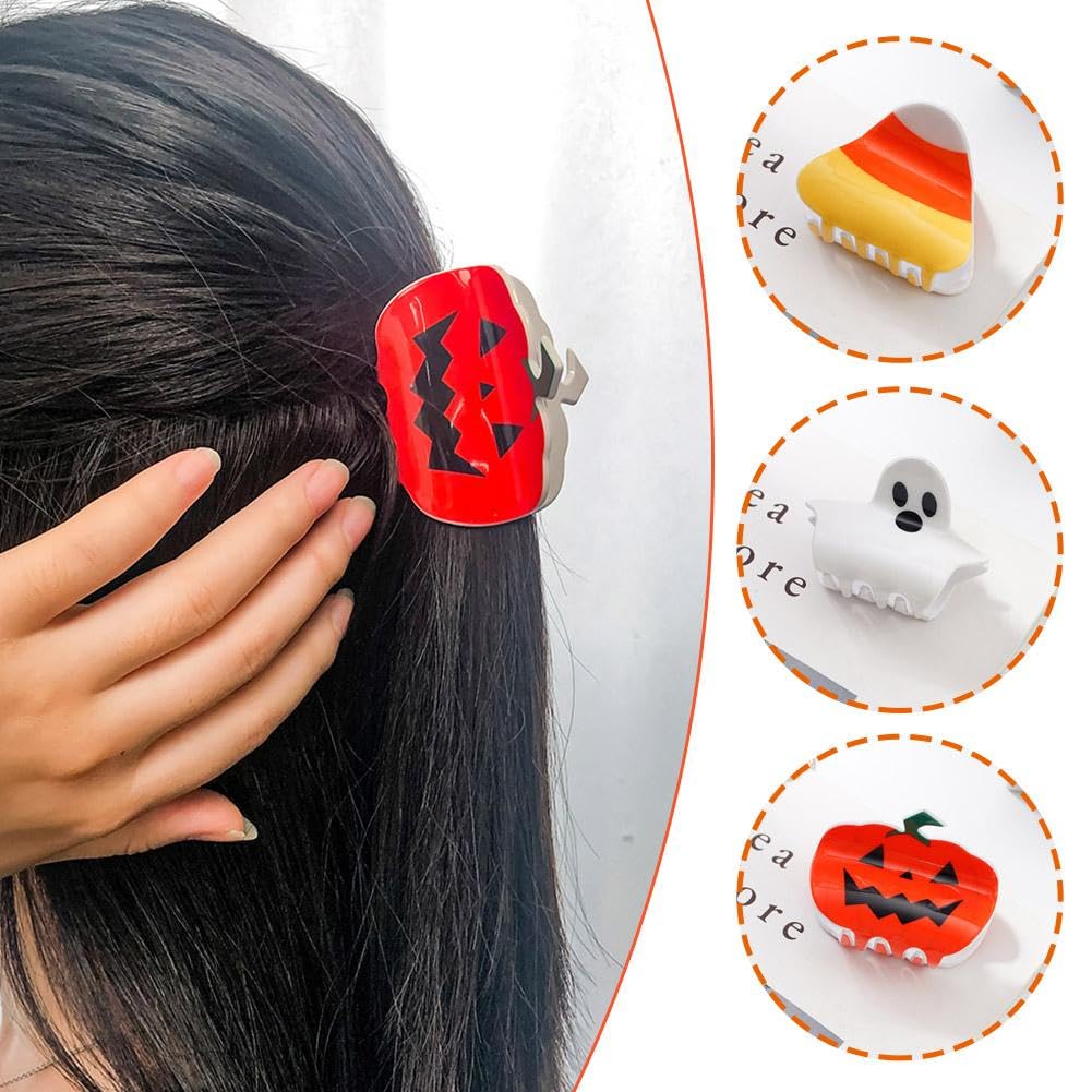 Pinzas para el cabello de Halloween, pinzas para el cabello de calabaza, fantasma, caramelo, maíz, accesorios para el cabello de Halloween para