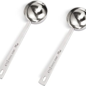 2 cucharadas de 2 cucharadas con asas largas, cuchara medidora de café de acero inoxidable de 1.0 fl oz, 2 cucharadas para café, leche, fruta en 2 cucharadas de 2 cucharadas con asas largas, cuchara medidora de café de acero inoxidable de 1.0 fl oz, 2 cucharadas para café, leche, fruta en