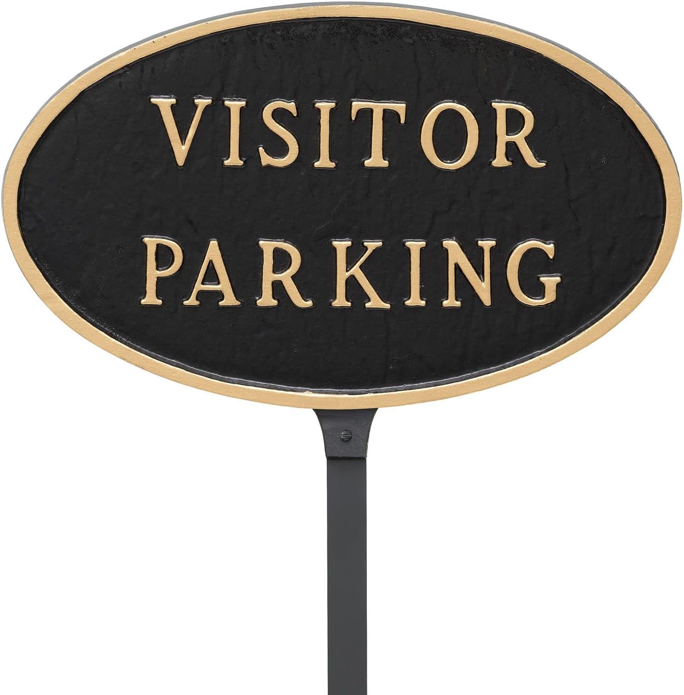 Placa ovalada de estacionamiento para visitantes para pared o césped para casa o negocio – Estacionamiento reservado – Aluminio recubierto de polvo