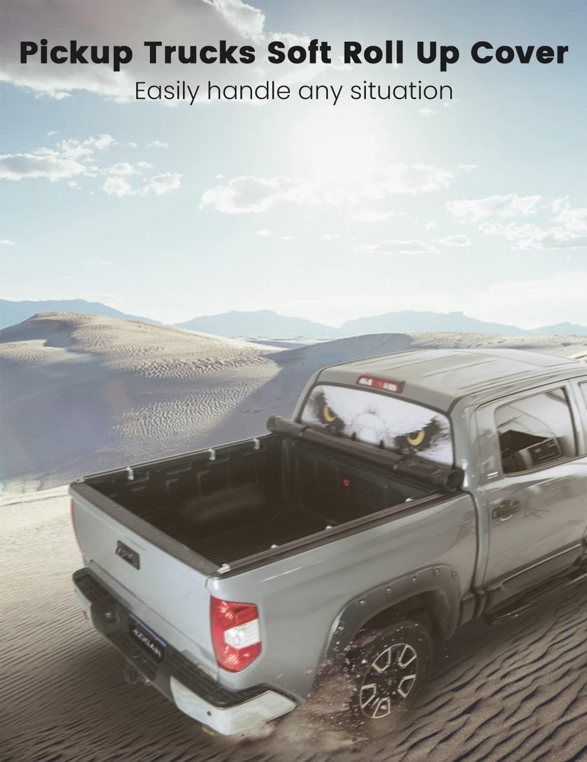 Logan Cubierta enrollable suave Tonneau para Toyota Tundra 2022-2023, fundas para caja de camioneta compatibles con Toyota Tundra 2022 2023 de 6.6