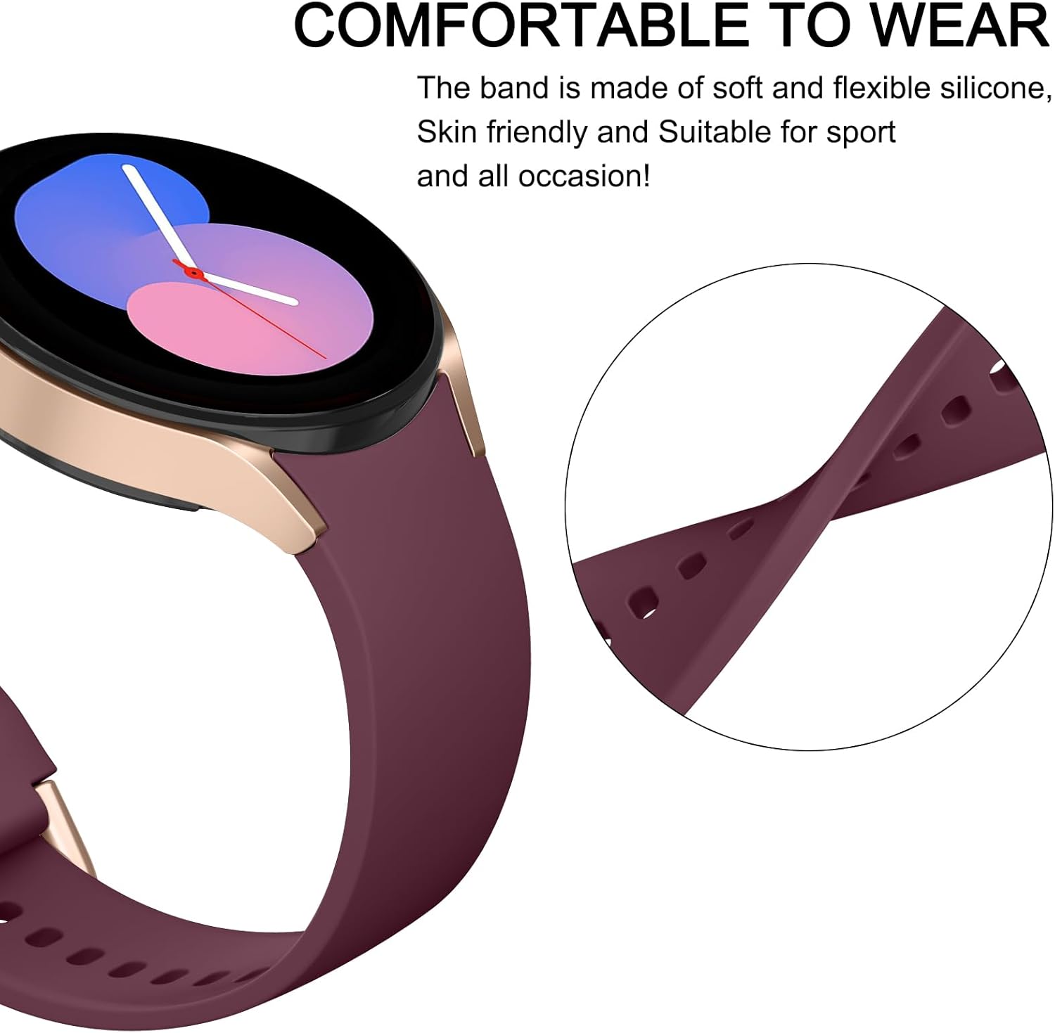 AK Correa de repuesto ajustable para Samsung Galaxy Watch 5 de 1.575 pulgadas, 1.732 pulgadas, Galaxy Watch 5 Pro de 1.772 pulgadas, 0.787 pulgadas,