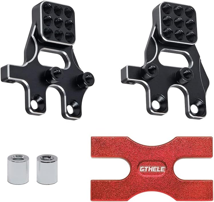 Soportes de choque Soporte de amortiguador de múltiples orificios Torre de aluminio para TRX4M Defender 118 RC Crawler Upgrades (rojo)