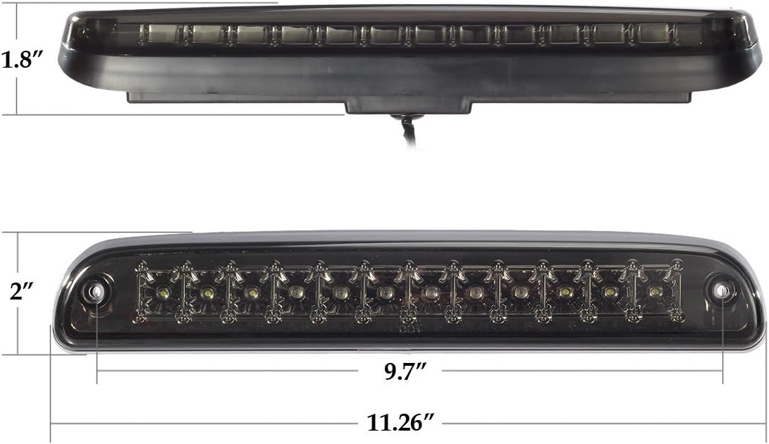 Partsam Tercera luz LED rojablanca de freno y lámpara de carga con 5 luces de techo ámbar y luces LED T10 para Ford Super Duty y Ranger,