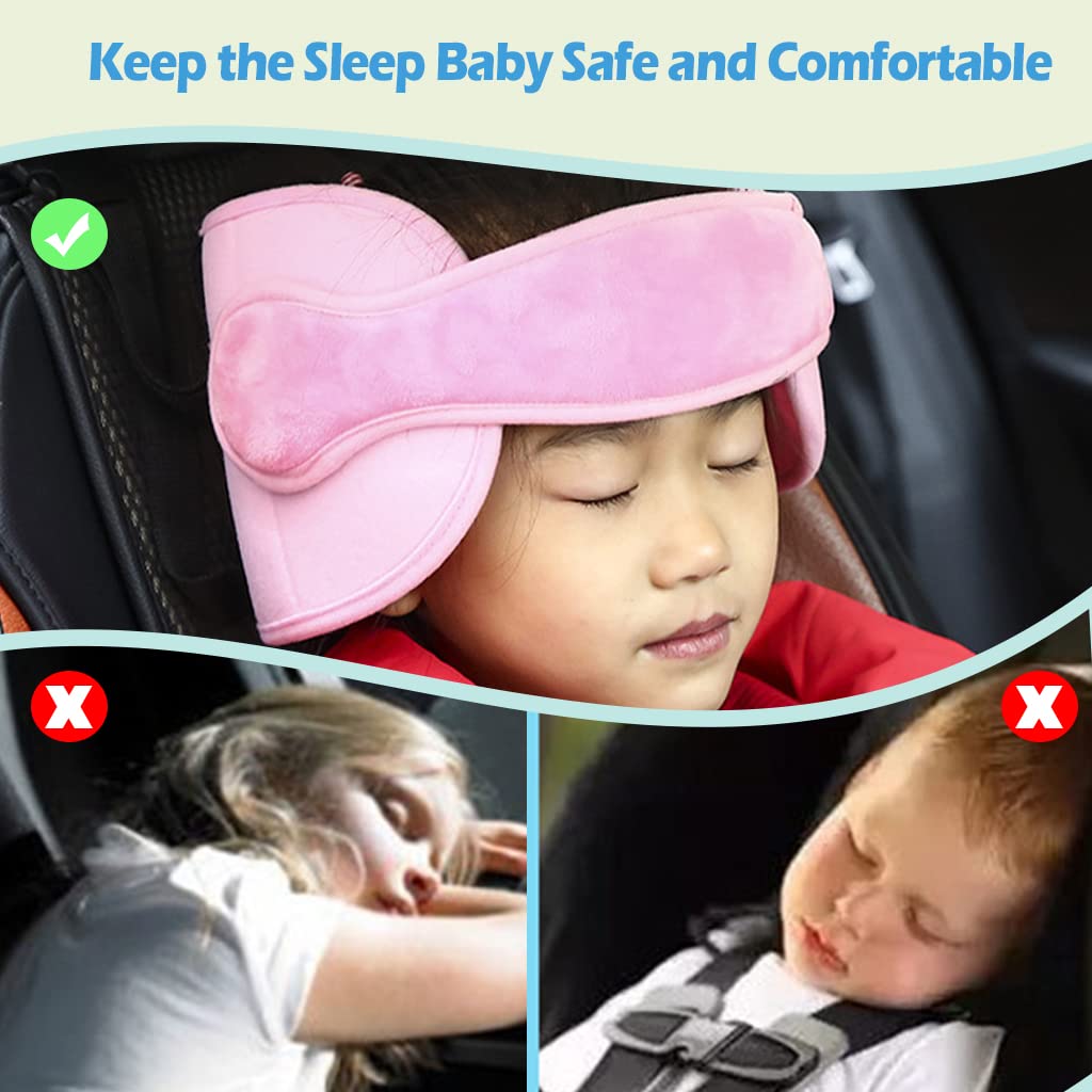 vocheer Banda de soporte para la cabeza del asiento de automóvil para bebé, ajustable para asiento de automóvil, soporte para siesta para niños,