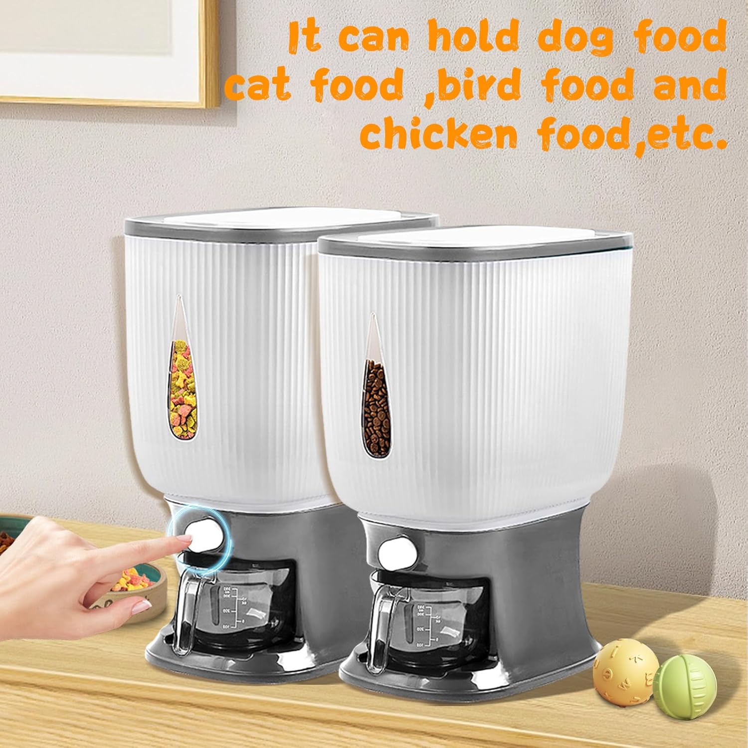 Xncooy Contenedor de almacenamiento de alimentos para perros, contenedor de almacenamiento de alimentos para gatos que mantiene los alimentos a