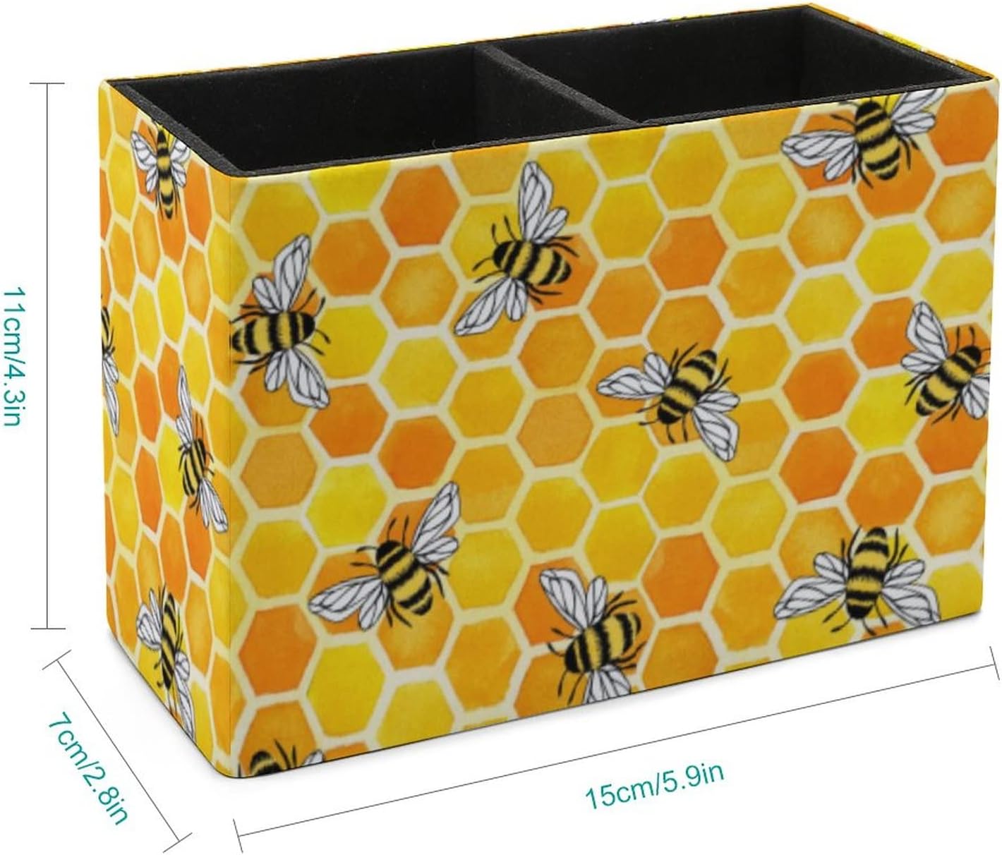 Portalápices para escritorio, soporte de lápiz amarillo de panal y abejas, organizador de bolígrafos de escritorio, organizador de lápices, soporte
