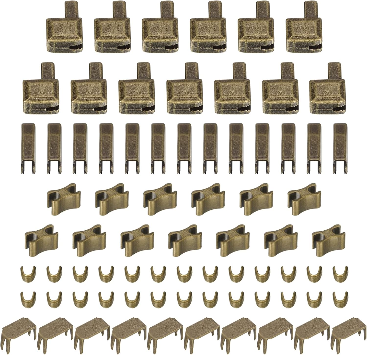 uxcell Kits de reparación de cremallera, 10 cajas de retención deslizantes de cierre de metal, pasadores de inserción y tapones inferiores