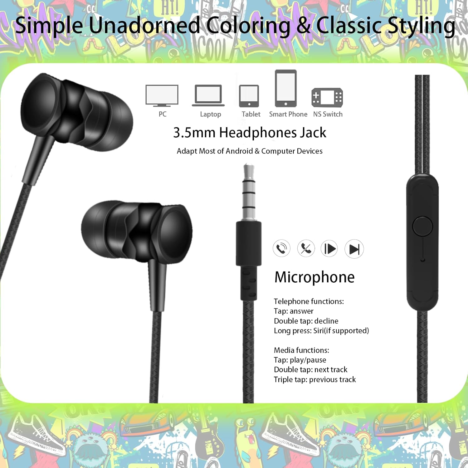 GOGOSINIS Juego de 2 auriculares con estuche para niños para la escuela, auriculares con cable con estuche y puntas de oreja de tamaño pequeño,