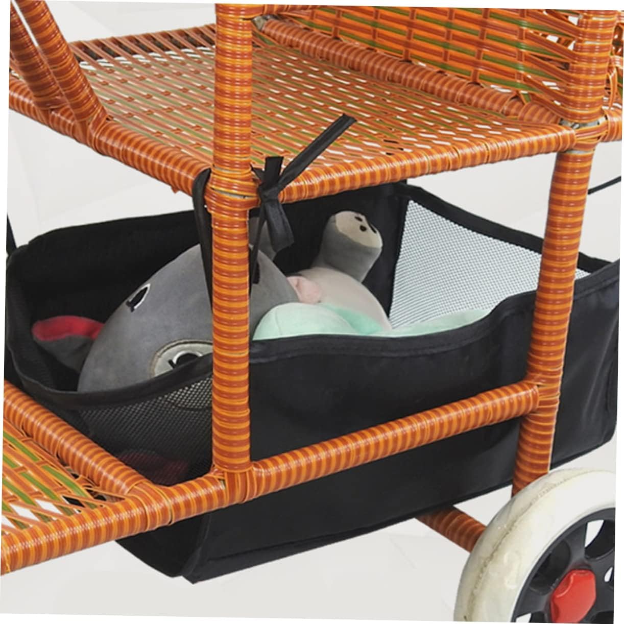 jojofuny Cesta inferior para cochecito de bebé, bolsa de guardería, accesorios para juguetes, pañales, necesidades del bebé