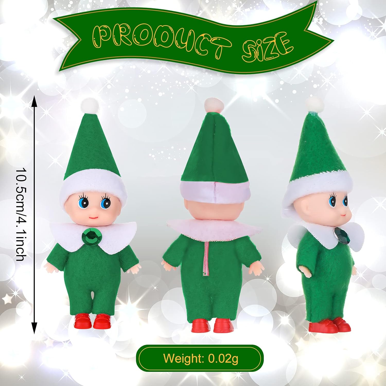 6 muñecas de elfo de Navidad para bebé, gemelos, juguetes para niños y niñas, accesorios en miniatura de Navidad para Año Nuevo (rojo, verde)