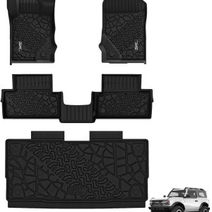 3W Alfombrillas y forro de carga para Ford Bronco de 2 puertas 2021 2022 2023 2024 2 2024 para todo tipo de clima, accesorios de automóvil TPE de 3W Alfombrillas y forro de carga para Ford Bronco de 2 puertas 2021 2022 2023 2024 2 2024 para todo tipo de clima, accesorios de automóvil TPE de