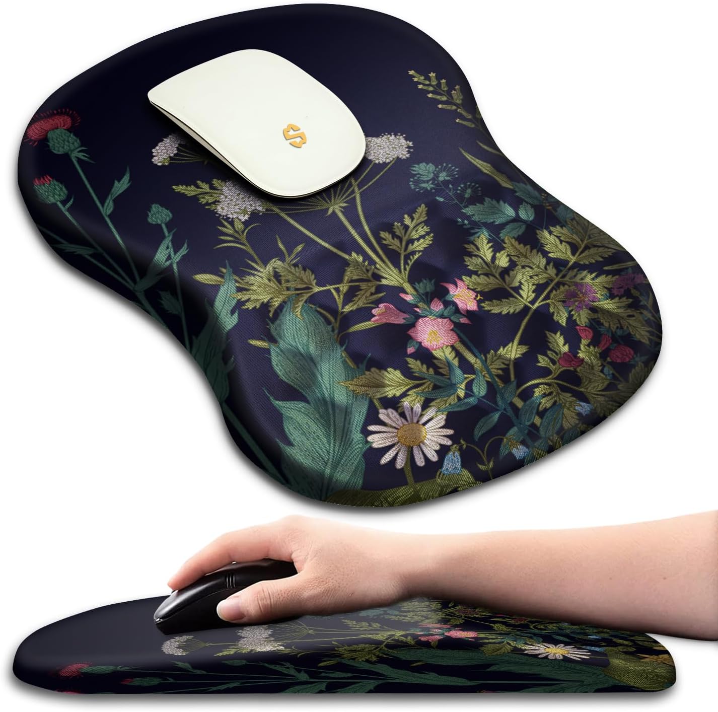 Alfombrilla de mouse ergonómica con soporte para reposamuñecas, alfombrilla de mouse con diseño de masaje para aliviar el dolor del túnel carpiano,