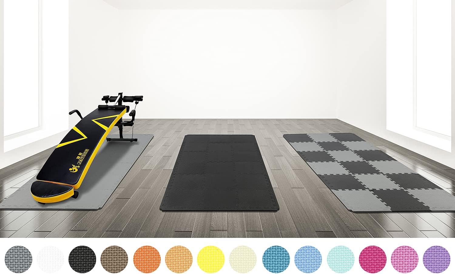 qqpp Alfombrilla de ejercicio EVA para entrenamiento en casa, rompecabezas entrelazado, baldosas de espuma de goma, alfombrillas para yoga,