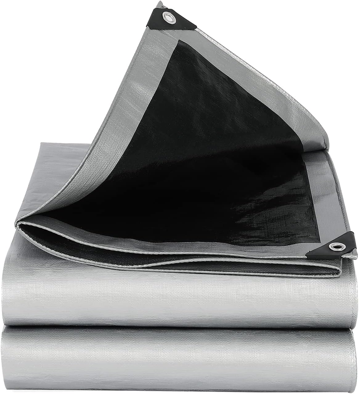 Tarps Lona pequeña resistente impermeable de 8 x 10 – 12 mil color platanegro para cubierta de lluvia al aire libre, lona de polietileno duradera