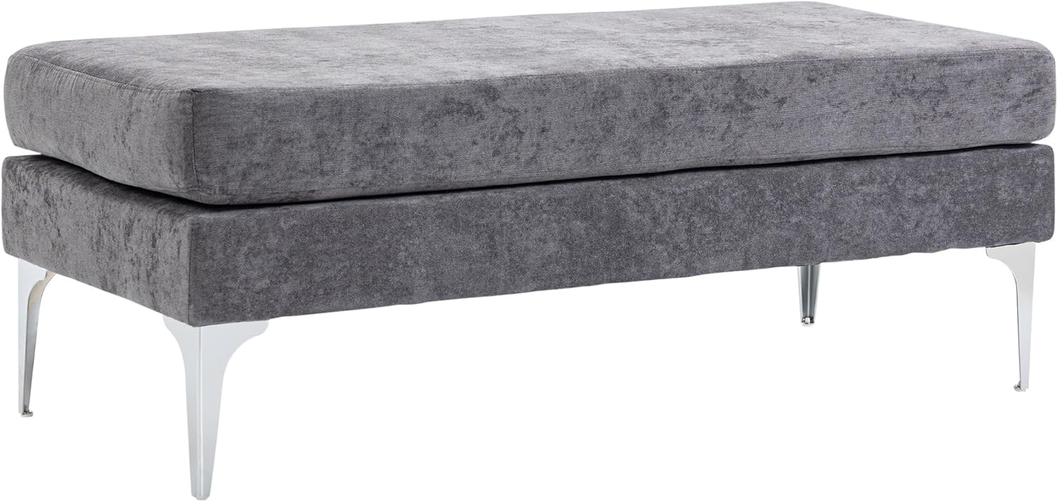 HOMCOM Banco de entrada tapizado de 48 pulgadas, banco de entrada tapizado con cojines de asiento de doble capa y patas de acero, banco de