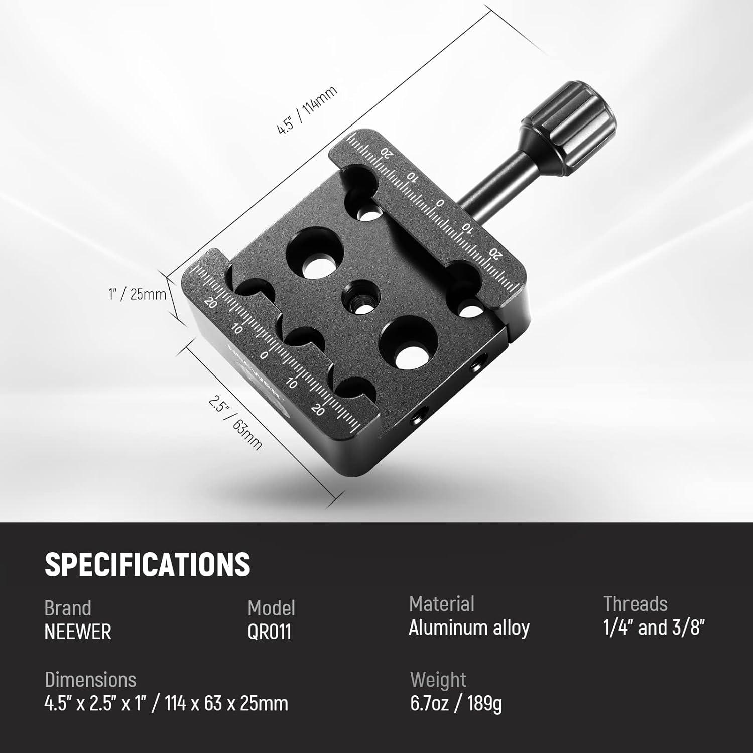 NEEWER Soporte para telescopio trípode adaptador base abrazadera de sillín para barras de cola de milano estilo Vixen, con orificios avellanados M6