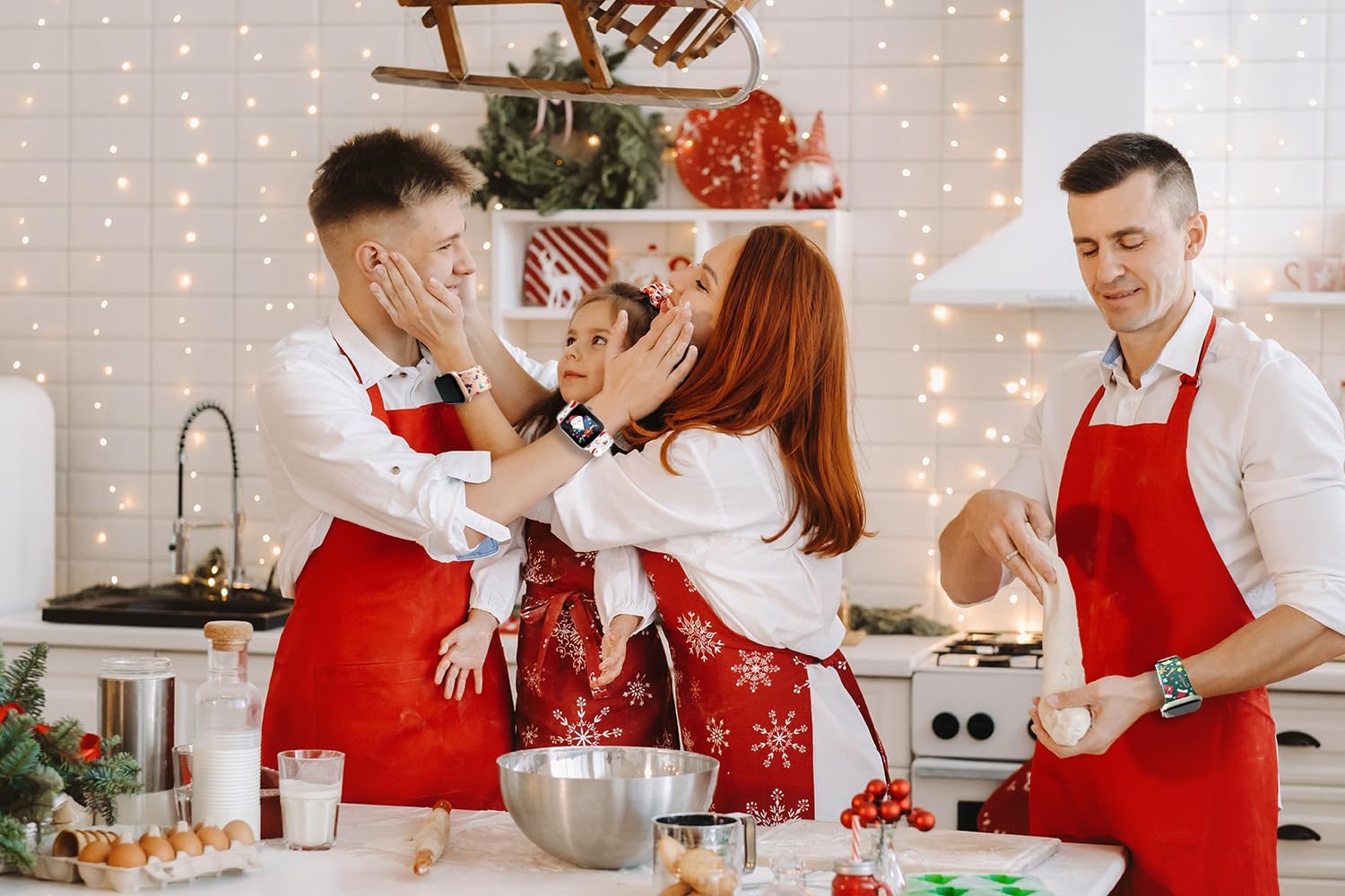 Correa de Navidad y Acción de Gracias compatible con Apple Watch de invierno, correa suave con estampado de invierno, 3 paquetes de 1.496 in, 1.575