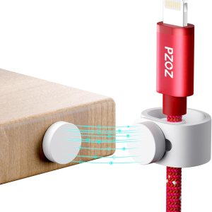 PZOZ Bridas magnéticas reutilizables para cables, organizador de cables de silicona elástica, soporte de gestión de correas para iPhone, cargador de PZOZ Bridas magnéticas reutilizables para cables, organizador de cables de silicona elástica, soporte de gestión de correas para iPhone, cargador de
