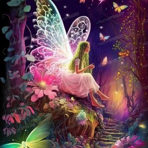 RMSGOZO Kits de pintura de diamantes de hadas 5D  Pintura de diamantes de jardín, kit de diamantes de imitación finos de cristal redondo completo RMSGOZO Kits de pintura de diamantes de hadas 5D  Pintura de diamantes de jardín, kit de diamantes de imitación finos de cristal redondo completo