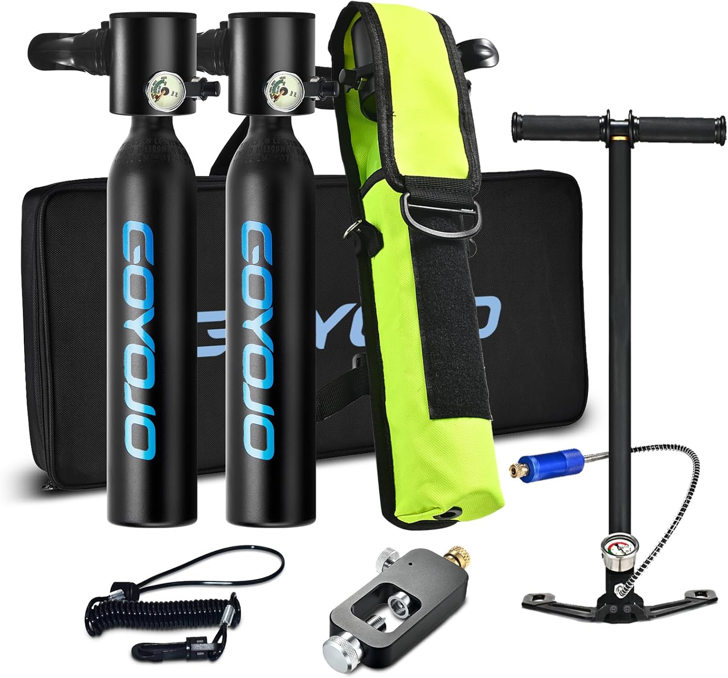 GOYOJO Tanque de buceo 0.5L Aire de repuesto 5-10 minutos Mini equipo de buceo Equipo de pulmón portátil Air Buddy Sistemas de buceo Dispositivo de