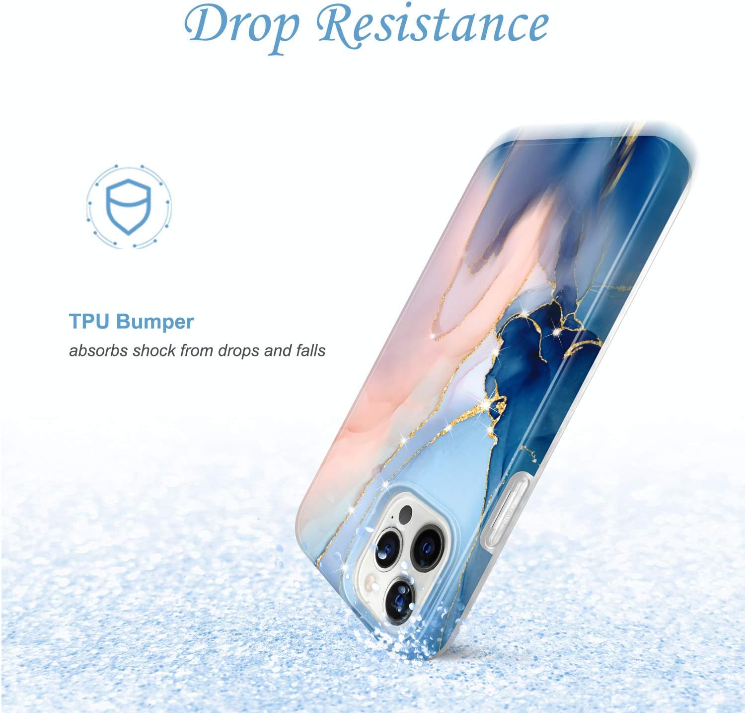 JAHOLAN – Carcasa para iPhone 12 y iPhone 12 Pro, diseño de mármol transparente, carcasa de silicona de goma suave, carcasa de 6,1 pulgadas