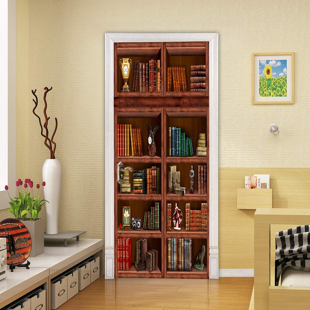 ZY-KL Adhesivo de pared 3D para puerta, papel tapiz mural, impermeable y a prueba de humedad, autoadhesivo, respetuoso con el medio ambiente,