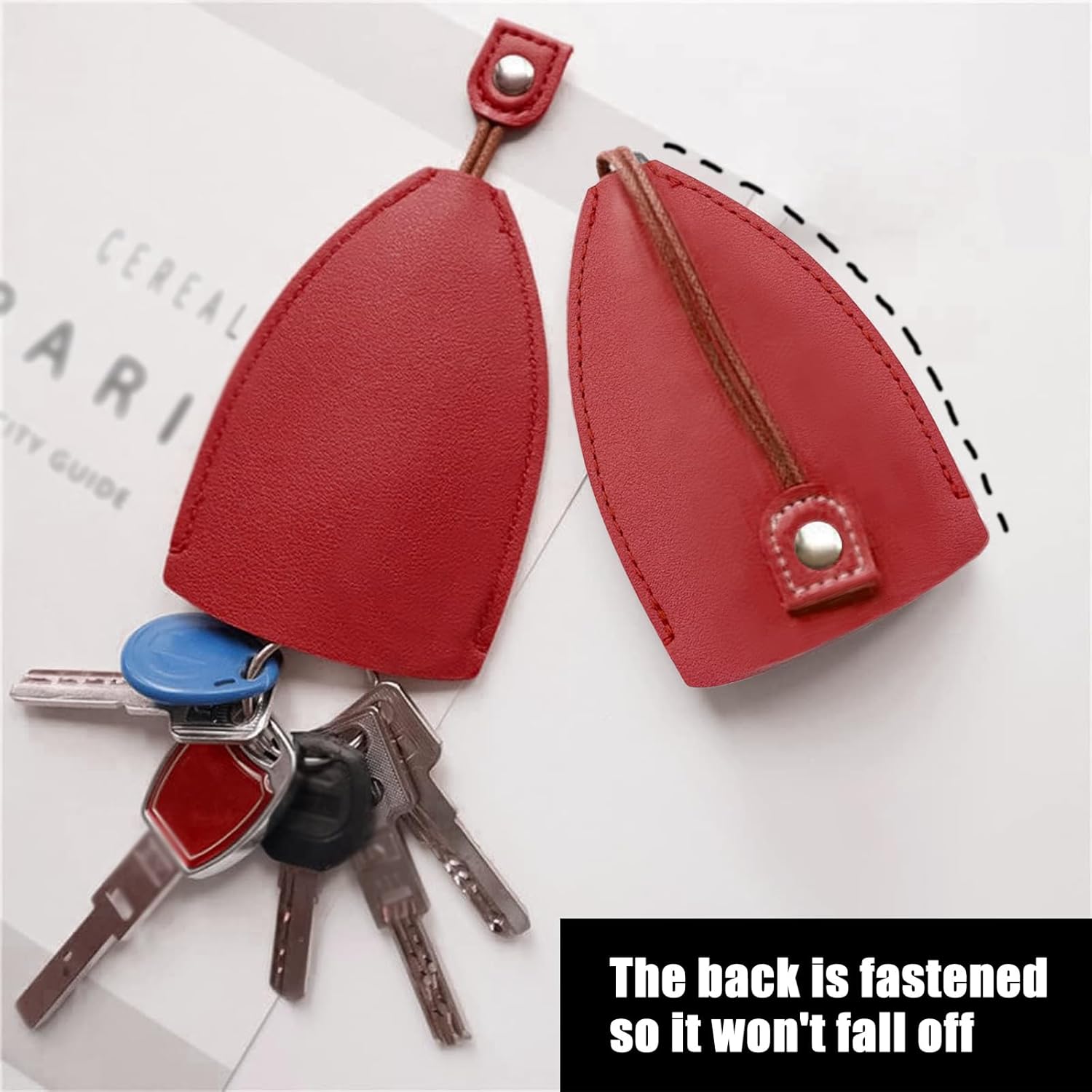 Funda protectora para llave de automóvil, de piel sintética, bolsa de almacenamiento extraíble con control remoto, adecuada para la mayoría de