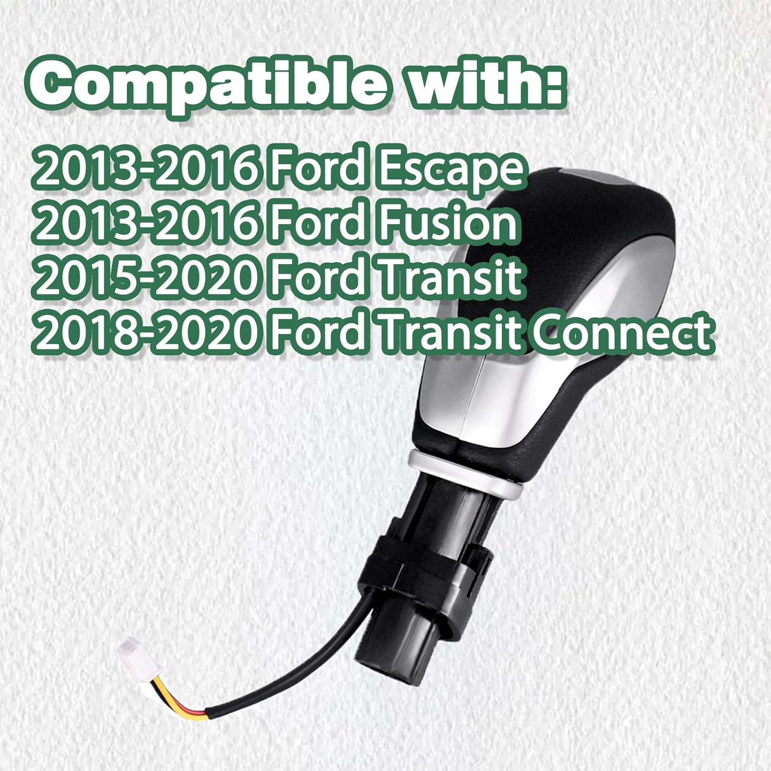 CULMKARI Pomo de cambio automático con botón compatible con Ford Escape Fusion 2013-2016  Transit 2015-2020 Reemplazar DG9Z-7213-EA DG9Z7213-AA