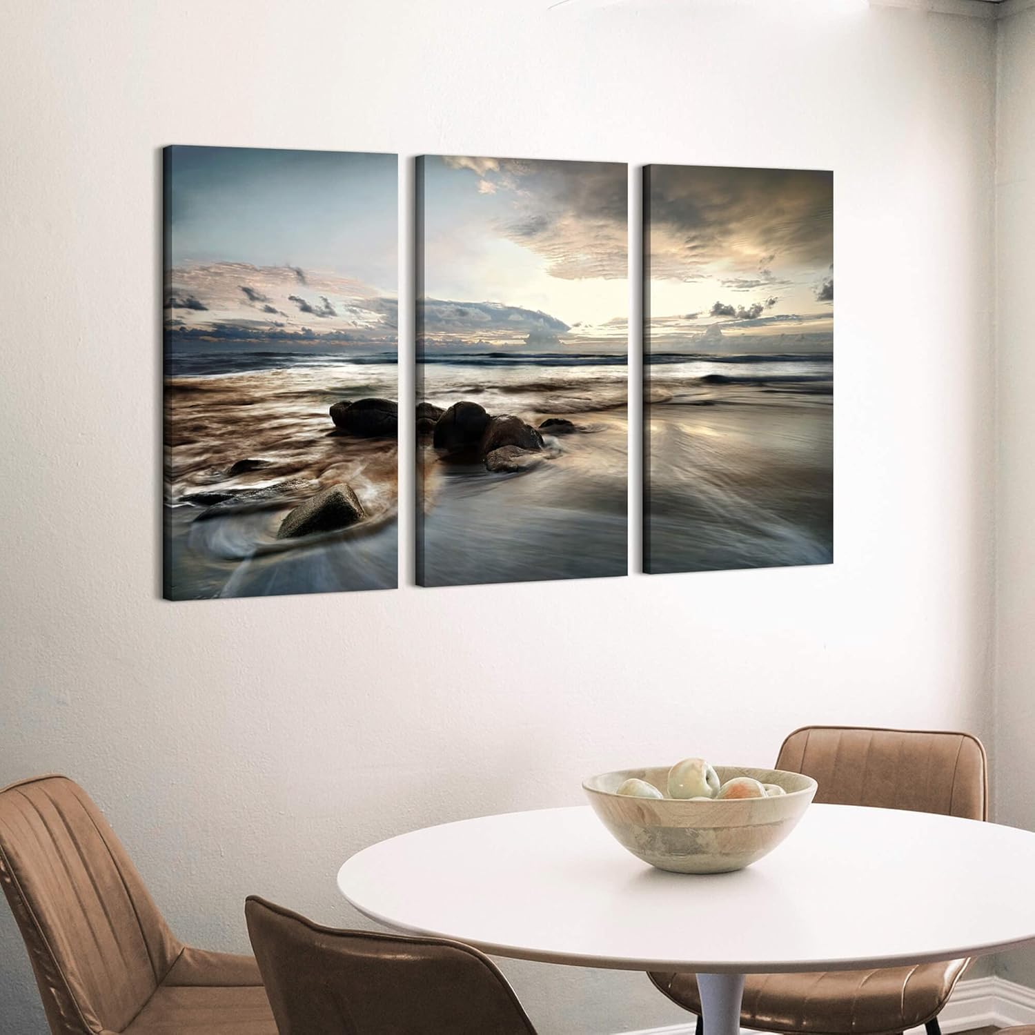 summer melody Arte de pared en lienzo para dormitorio, océano, sala de estar, paisaje marino, ilustraciones de olas rocosas, imagen relajante puesta