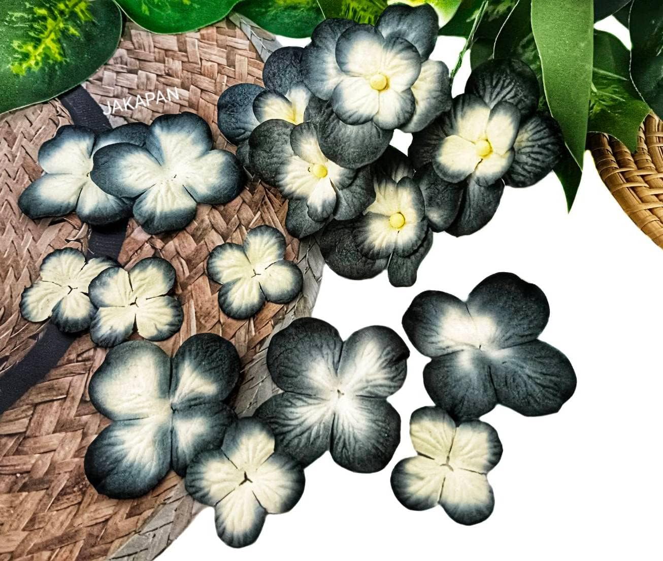 Pétalos de hortensias hechas a mano, flores de papel de morera, parche de flores de papel de morera, álbum de recortes, boda, bricolaje, suministros