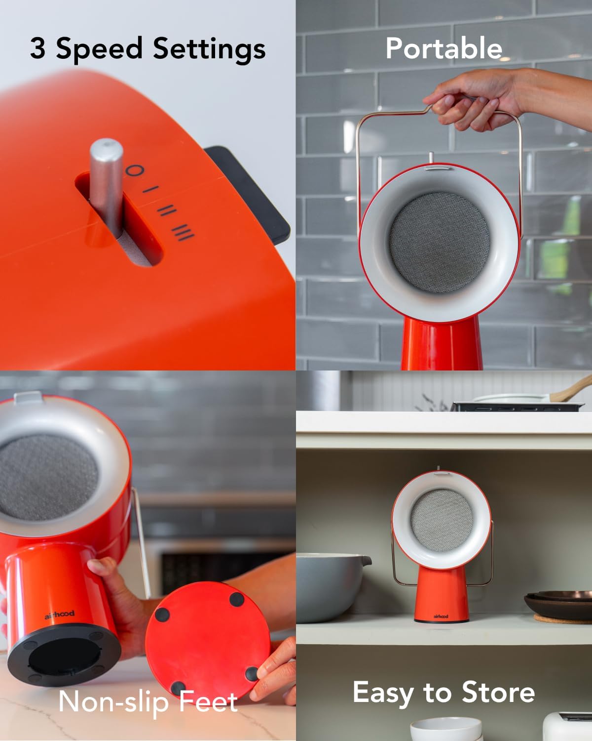 AirHood Inalámbrico  El primer limpiador de aire de cocina portátil del mundo con 5 filtros de carbón activado y filtro de aceite de acero