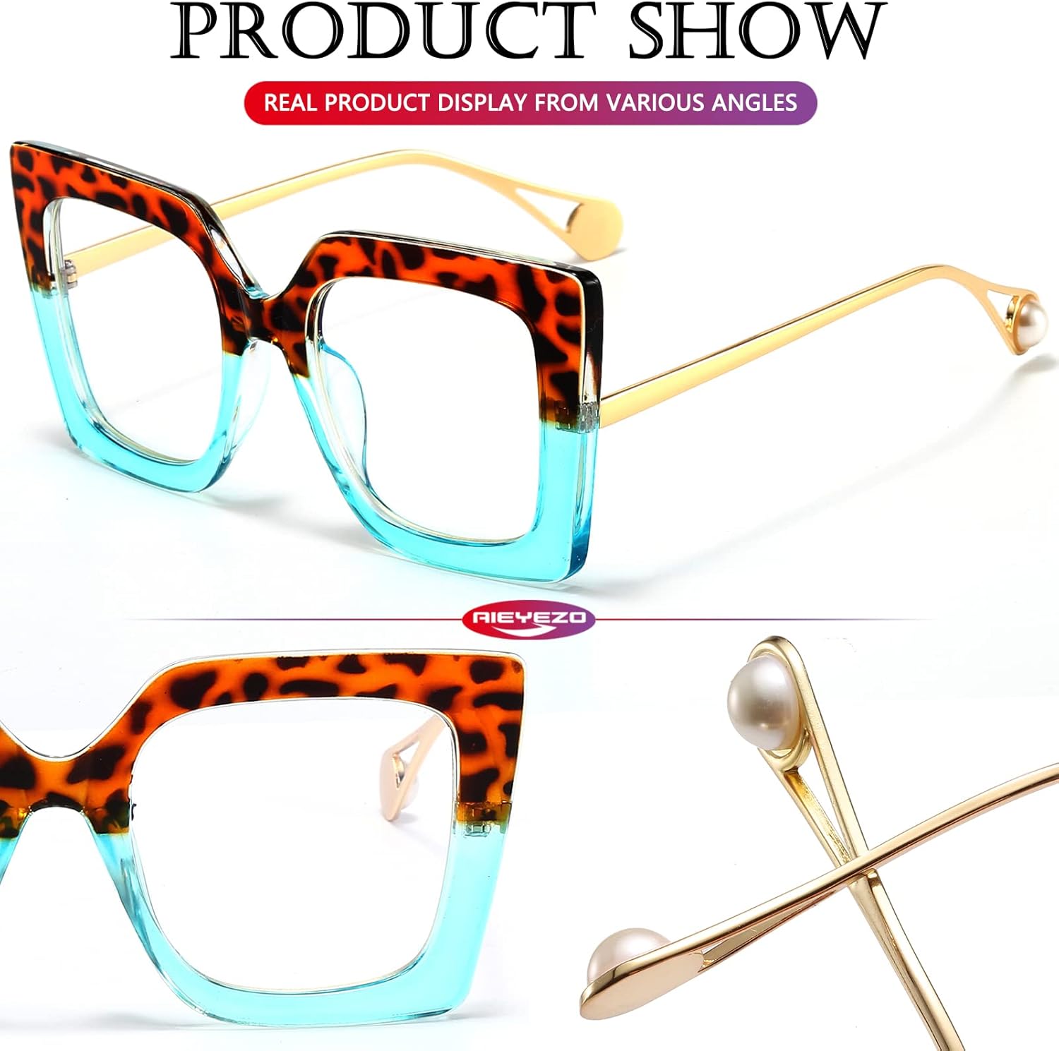 AIEYEZO Gafas de luz azul de gran tamaño para mujer, antifatiga y prevención de dolor de cabeza
