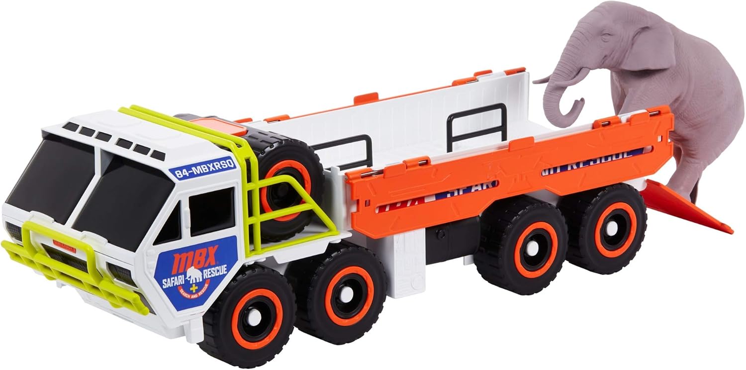 Matchbox Elephant Off-Road Rescue Adventure Set con figura de camión y elefante, juego de acción y exploración para niños a partir de 3 años