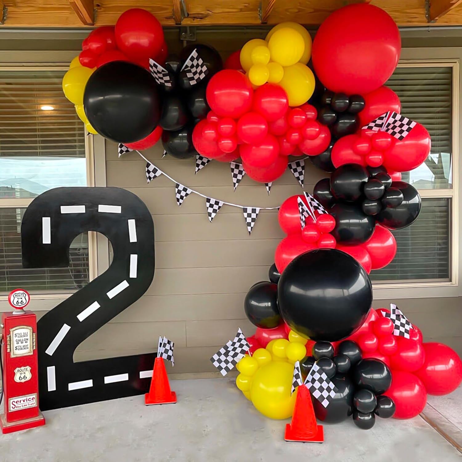 RUBFAC 110 globos rojos de diferentes tamaños de 18, 12, 10 y 5 pulgadas, para arco de guirnalda, globos de látex rojos de alta calidad para fiesta