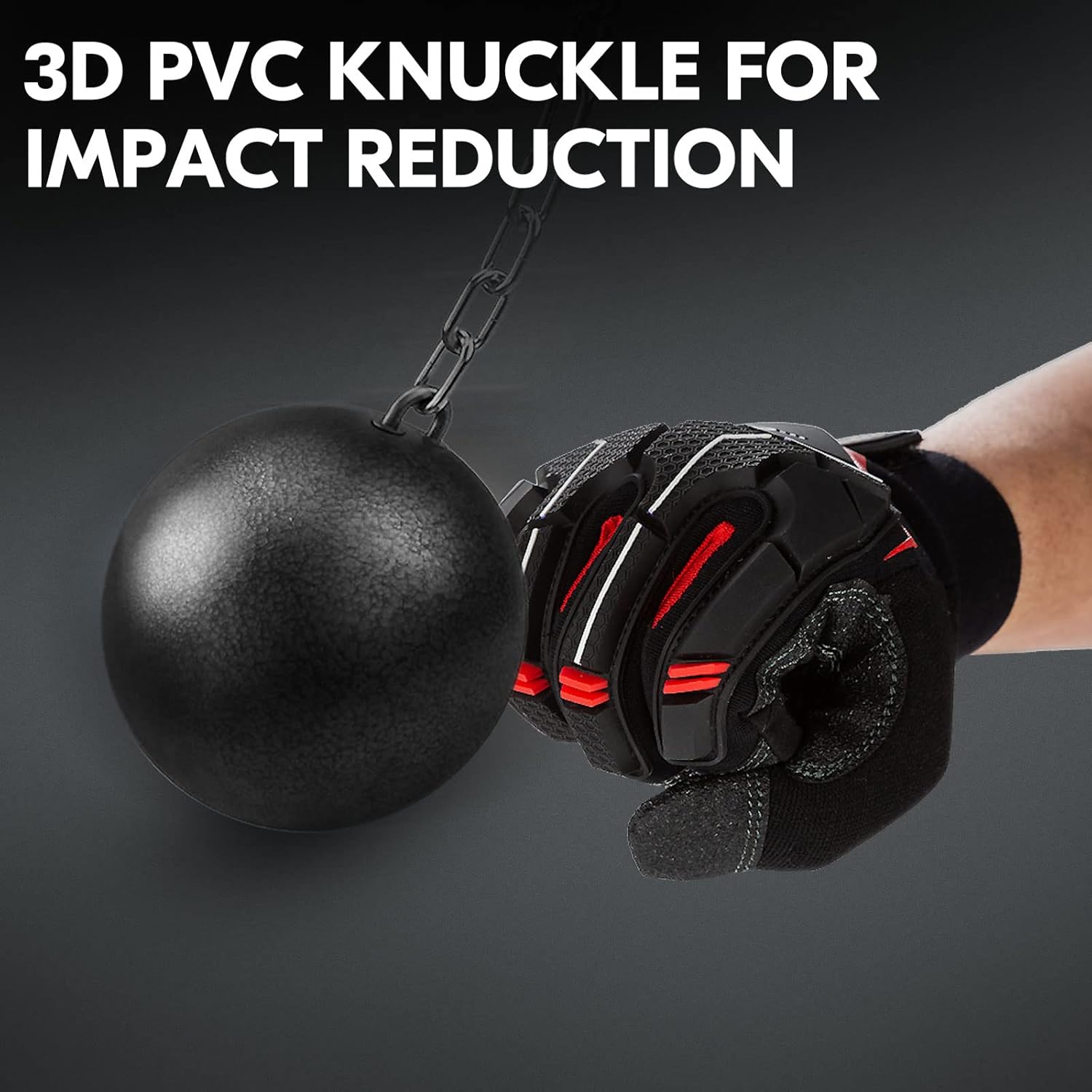Vgo… 1 par de guantes de trabajo mecánico de cuero sintético resistente, compatibles con pantalla táctil (talla XL, negro rojo, SL9722)