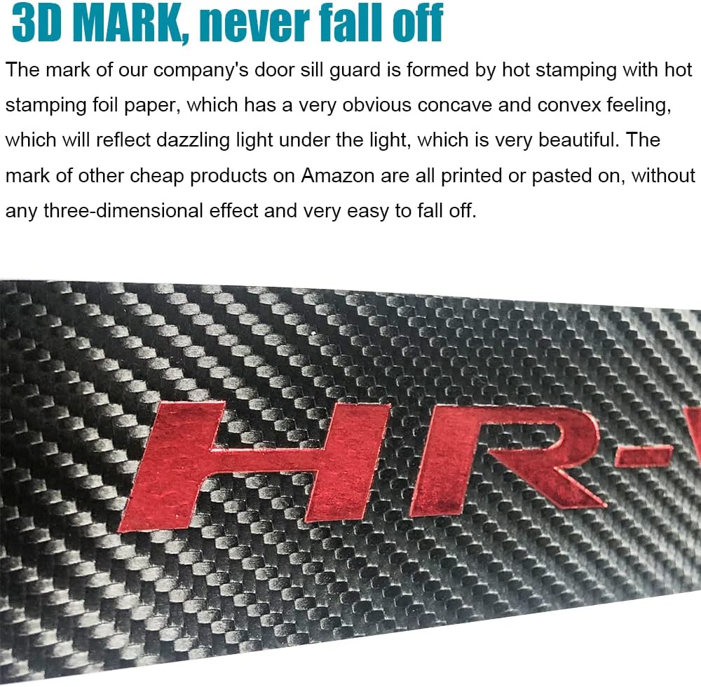 LEXLEY Protector de umbral de puerta de cuero estilo fibra de carbono para Honda 2023 2024 HRV HR-V, protector de umbral de puerta, protector de