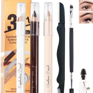 Lápiz de cejas para realzar las cejas, juego de 3 lápices de maquillaje de ojos impermeables de larga duración, lápiz de maquillaje de ojos, Lápiz de cejas para realzar las cejas, juego de 3 lápices de maquillaje de ojos impermeables de larga duración, lápiz de maquillaje de ojos,