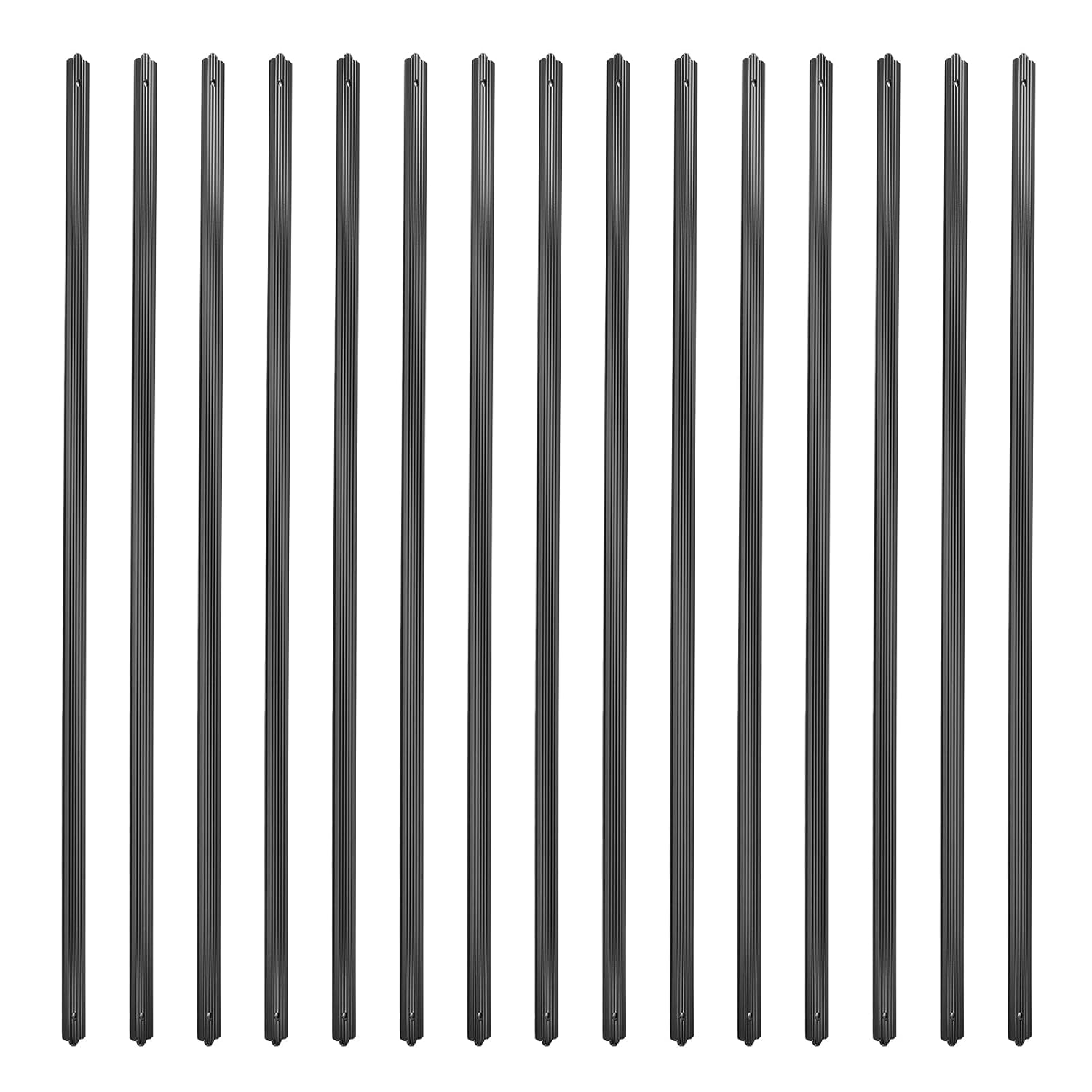 Balaustres planos rectos de aluminio de 32-14 pulgadas con tornillos, paquete de 50 barandillas ranuradas para porche, barandilla de cubierta de