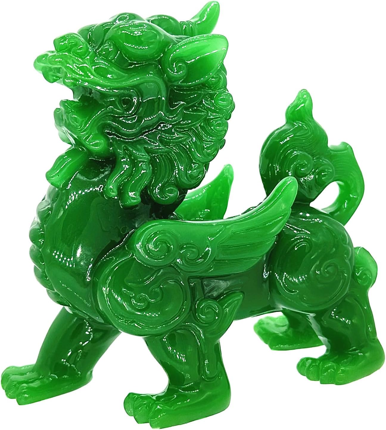 Betterdecor Feng Shui Jade Color Verde Pi YaoPi XiuBi Xie Estatua Estatua Regalo para la Riqueza