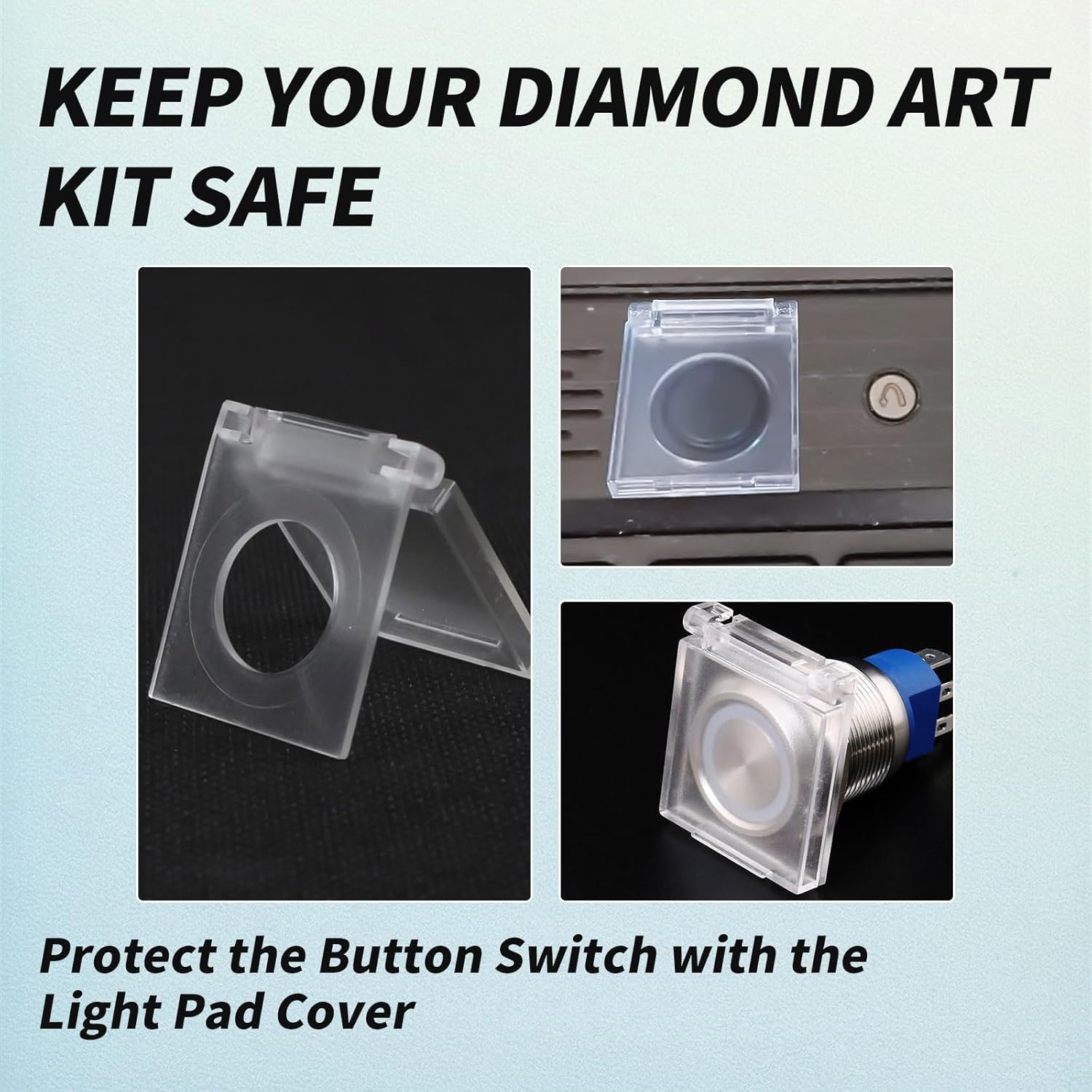 Cubierta de botón de encendido, cubierta de interruptor de luz de pintura de diamante, protector para botón táctil en almohadilla de luz, mesa de
