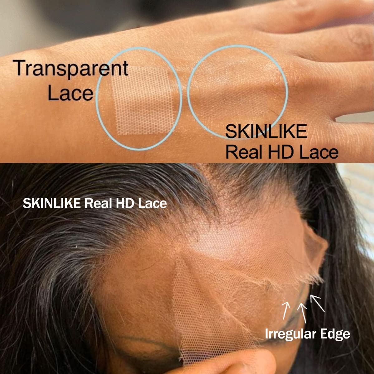 BEEOS SKINLIKE – Cierre de encaje HD de 5 x 5, onda profunda de 0.004 in, ultra fino, indetectable, transparente, HD, línea capilar natural, cabello