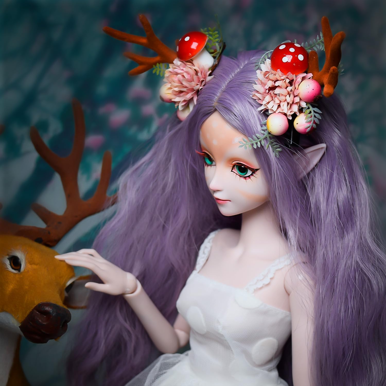 Proudoll Muñeca BJD de 13 de 23.6 in, 24 pulgadas, juguete de alce articulado con bola, muñecas SD, figuras de acción de hada de alce con orejas de