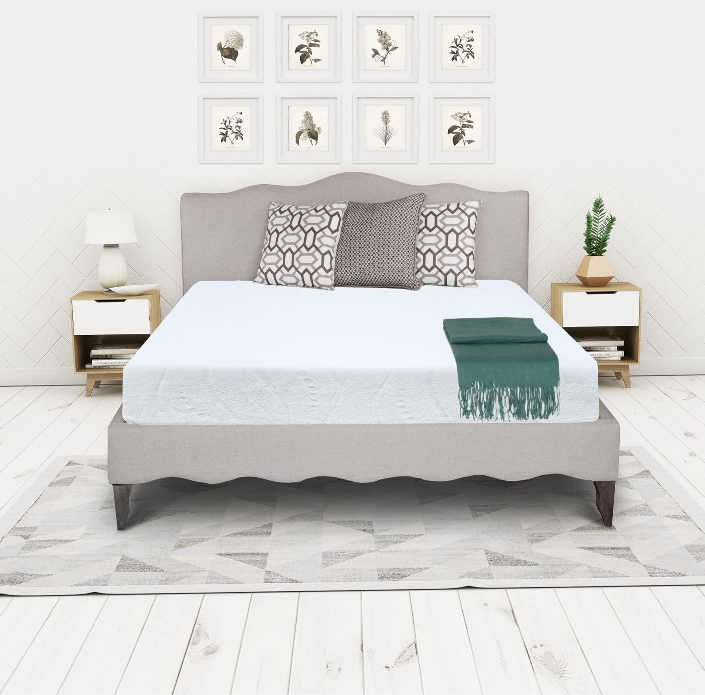Queen Size 8.0in, colchón de espuma viscoelástica de gel, sensación media firme, transpirable, sueño fresco y alivio de presión, certificado